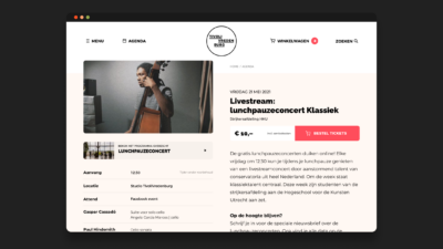 Light mode van de website van TivoliVredenburg