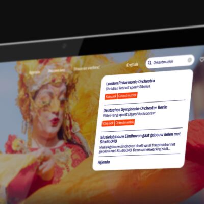 Laptopscherm met daarop een voorbeeld van de zoekfunctie van Algolia