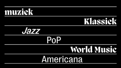 verschillende regels met de woorden: muziek, klassiek, jazz, pop, world music en Americana