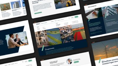 Een overzicht van pagina's van de website van DWA