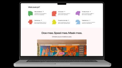 Vormen en buttons op de homepage van de website van CKE.