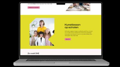 Een uitgelicht blok op de homepage van de website van CKE.