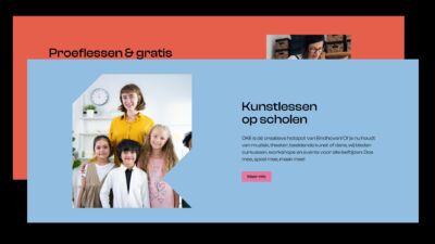 Een scherm in blauw op de website van CKE.